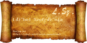 Löbel Szofrónia névjegykártya